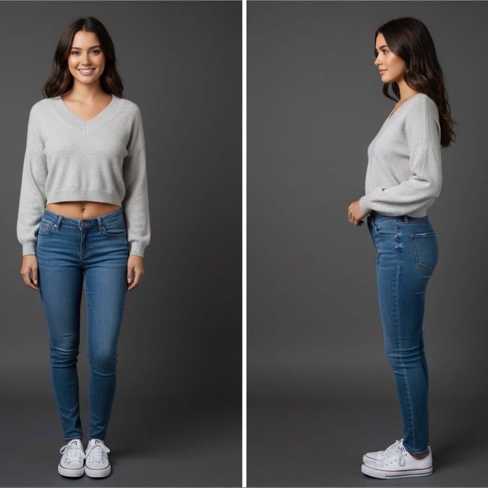 Hollister Womens Sweater Size M Y2K Comfy Balletcore Cottagecore Cropped Staple